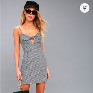 Lulus Music City Gingham Tie-Front Dress